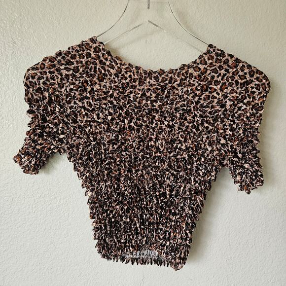 Leapord Print Shirt Y2K Popcorn Shirt - Picture 4 of 4